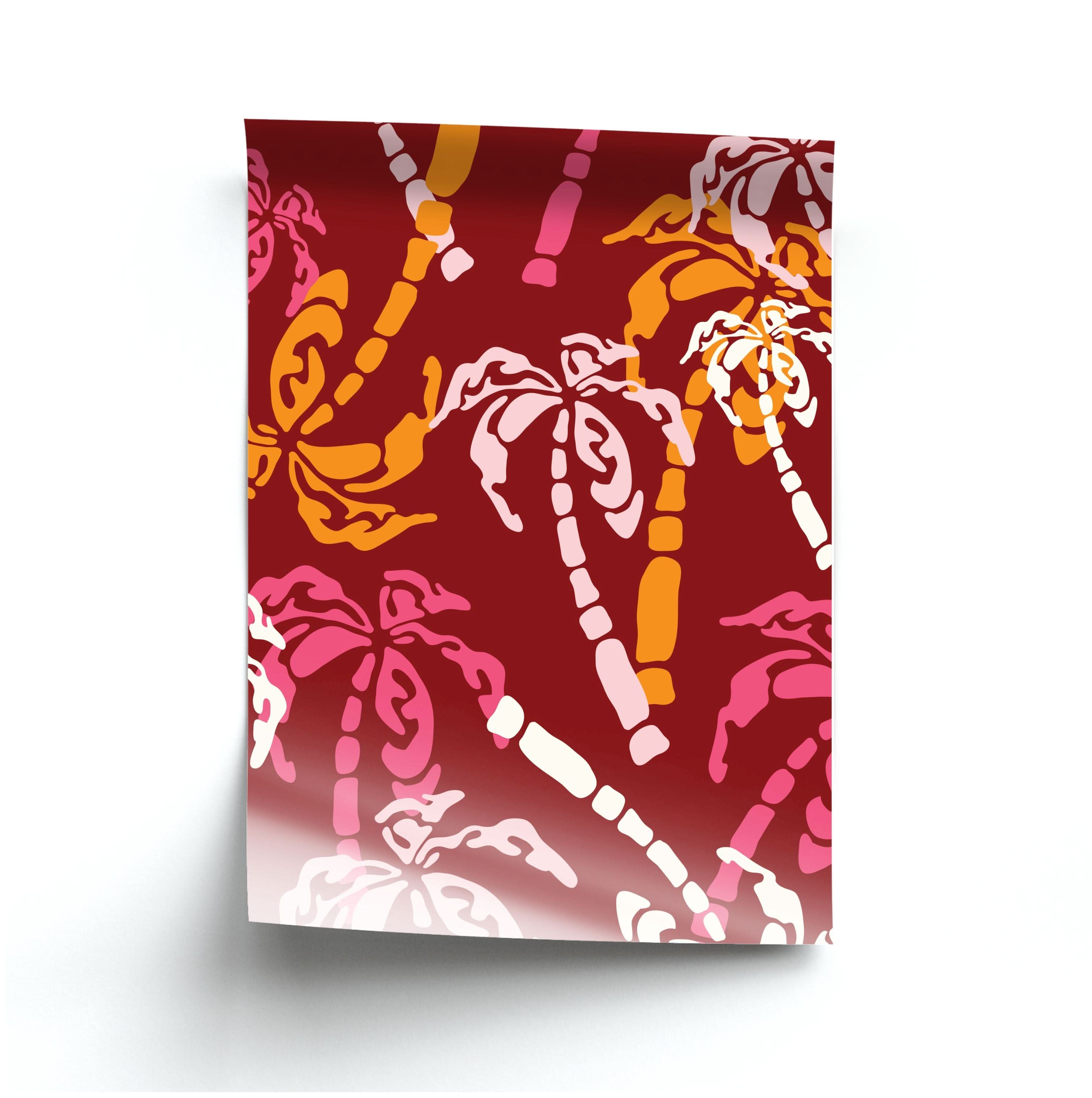 Abstract Palm Trees Pattern Poster