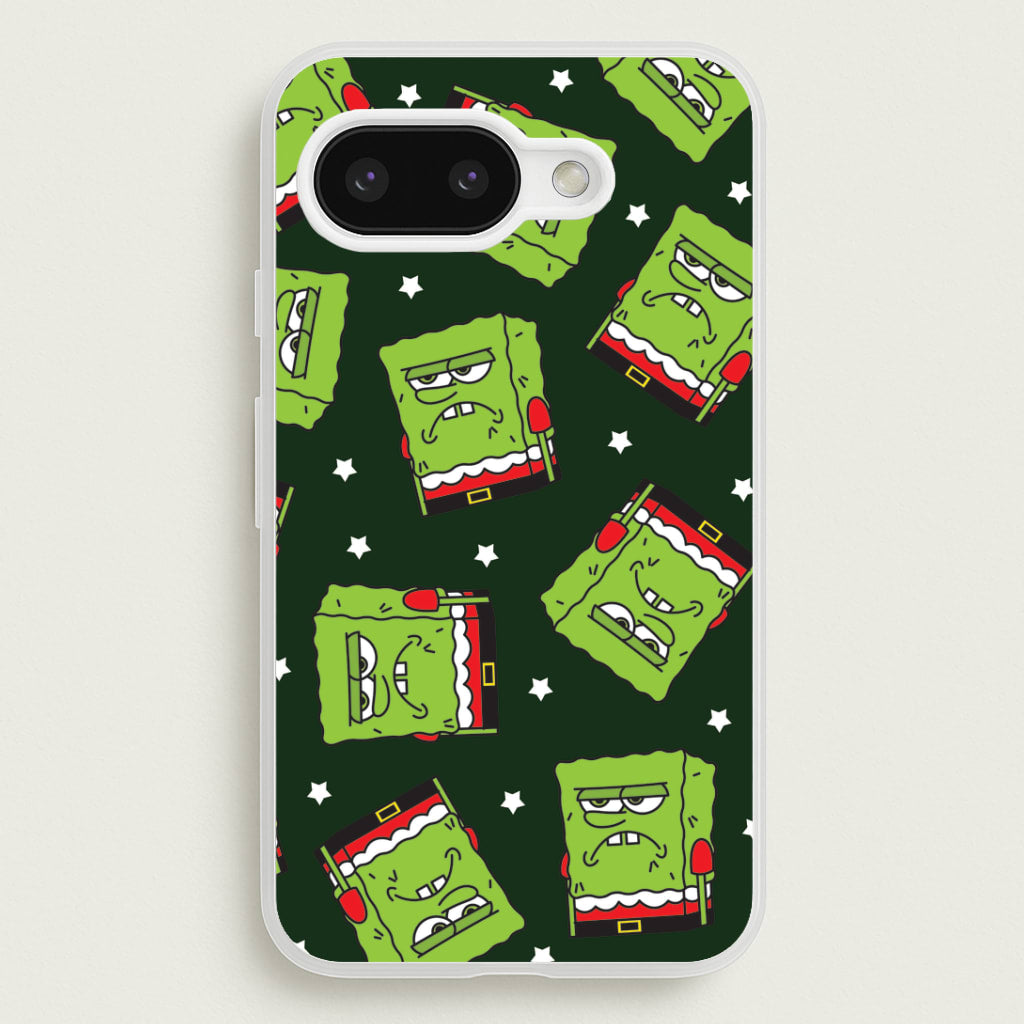 Grumpy Christmas Cartoon Sponge Pattern Google Pixel 9a Case
