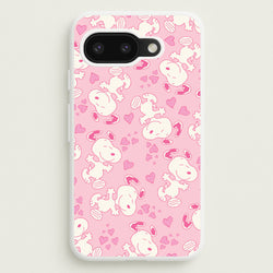 Cartoon Beagle Valentine Hearts Pattern Google Pixel 9a Case