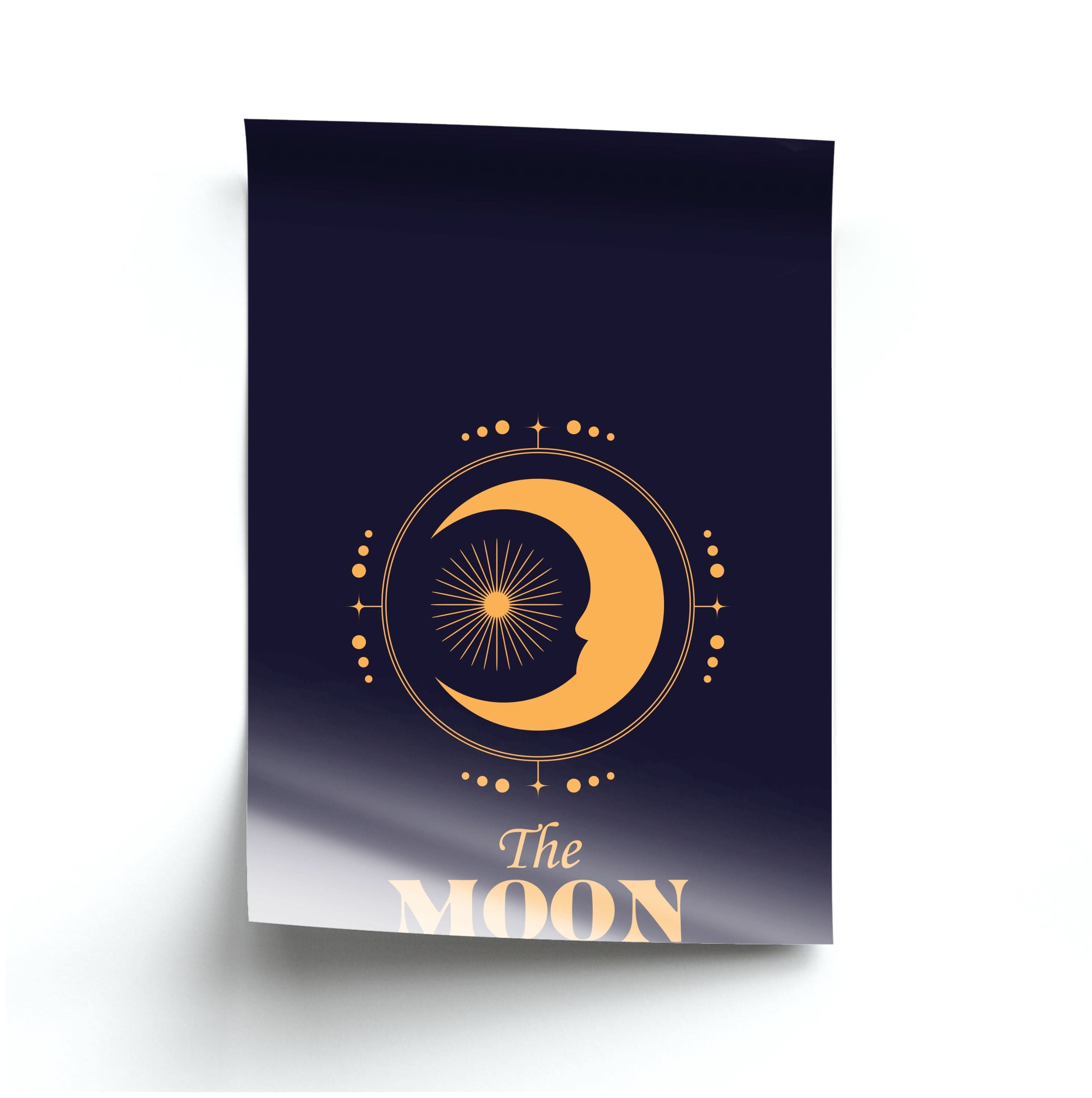 The Moon Dark Blue Poster