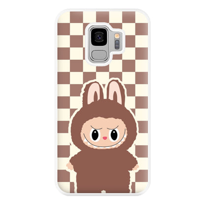 Checkered Cute Brown Monster  Galaxy S9 Case