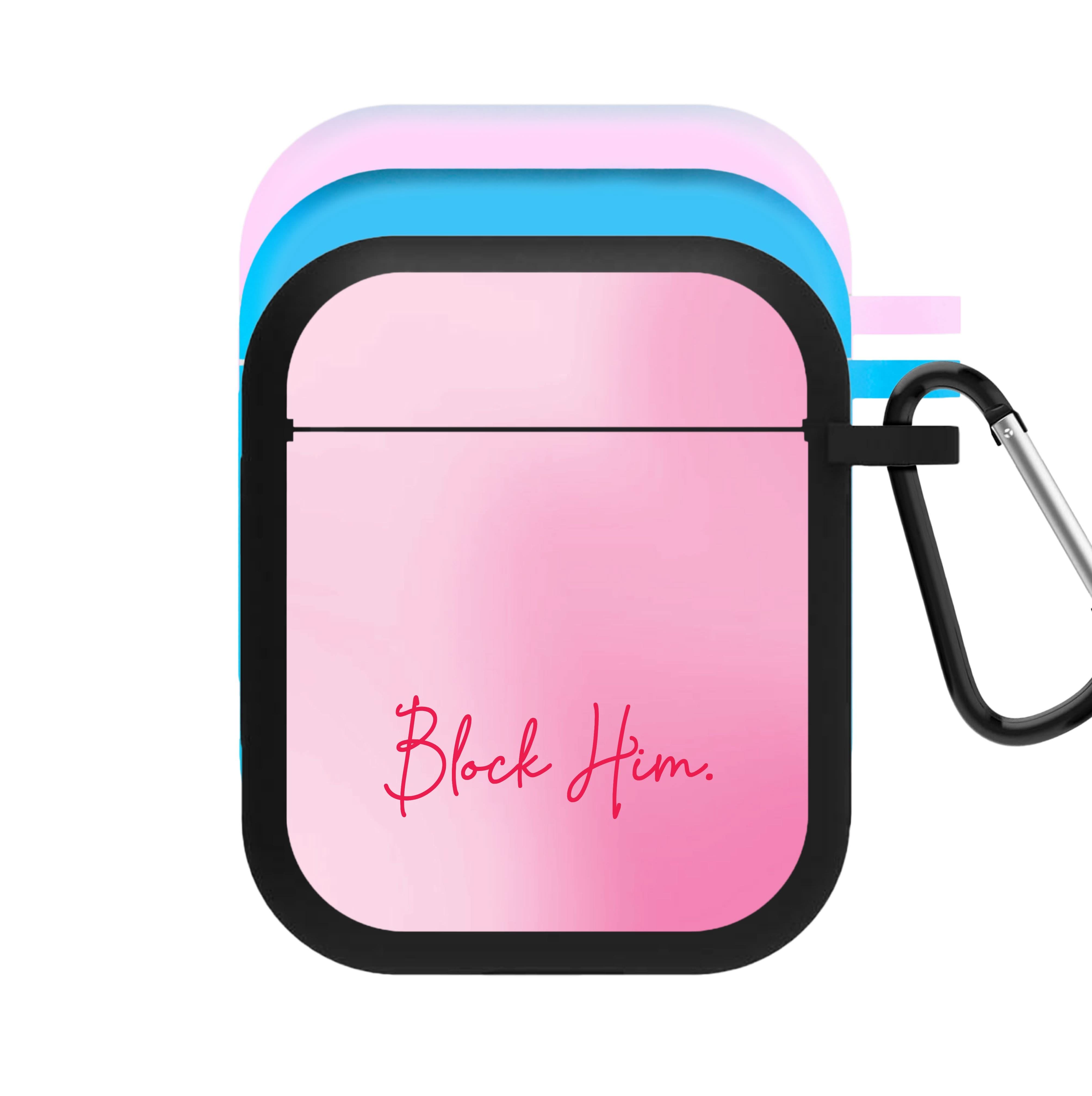Block Him Pink Gradient AirPods Case