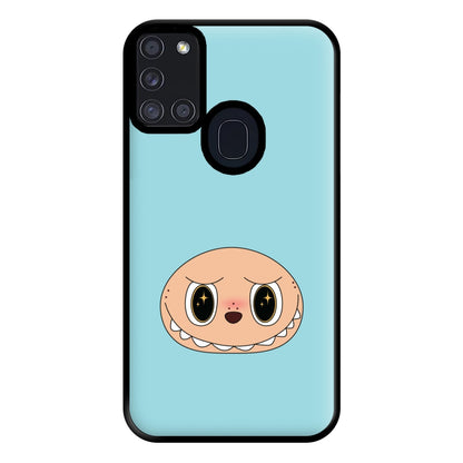 Cute Blue Monster Face Galaxy A21s Case