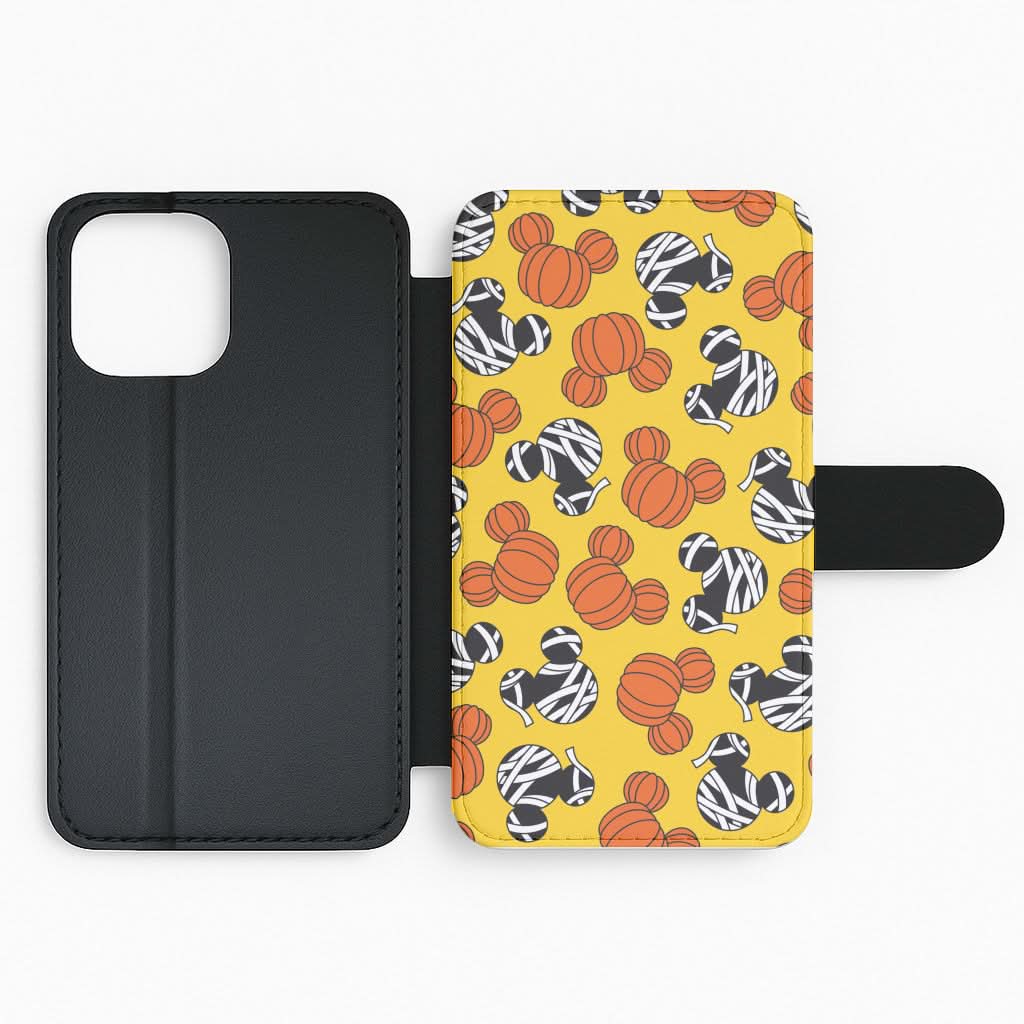 Pumpkin And Mummy Mouse Pattern Flip Phone Case