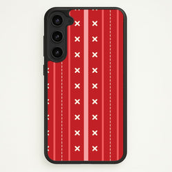 Stripes And Stitches Red Christmas Pattern Galaxy S23 Case