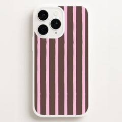 Chocolate & Strawberry Stripes Phone Case