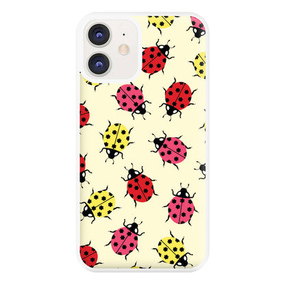  Ladybugs With Flower Spots Pattern iPhone 11 Case