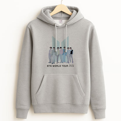 K-Pop Band Tour Pastel Blue Unisex Grey Hoodie