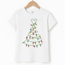 Cartoon Mouse Christmas Tree Lights Unisex T-Shirt