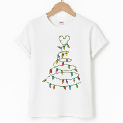 Cartoon Mouse Christmas Tree Lights Unisex T-Shirt