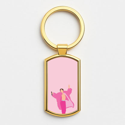 Harry Pink Coat  Gold Keyring