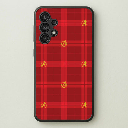 Superhero Team Red Tartan Pattern Galaxy A13 Case
