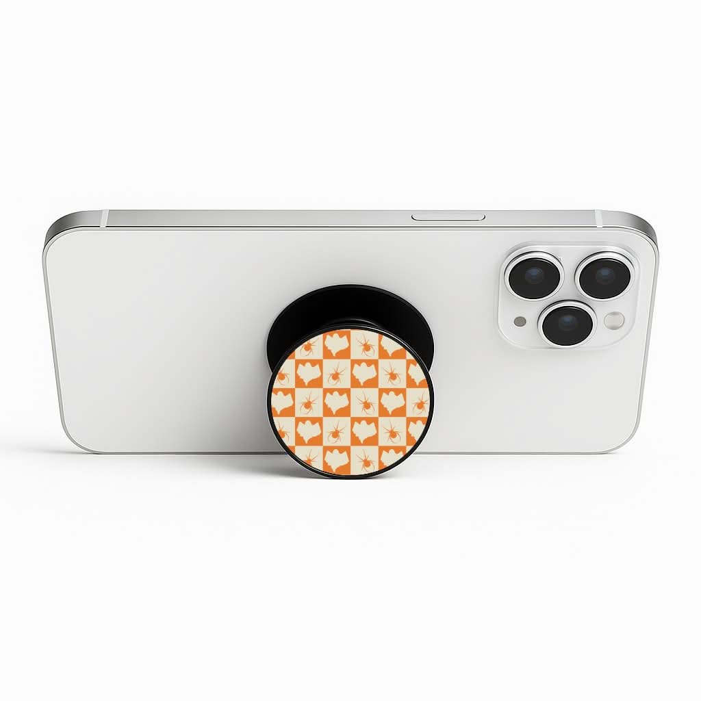 Spiders And Ghosts Checkered Pattern II Phone Stand