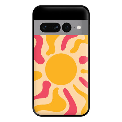Yellow And Pink Abstract Sun Google Pixel 7 Pro Case