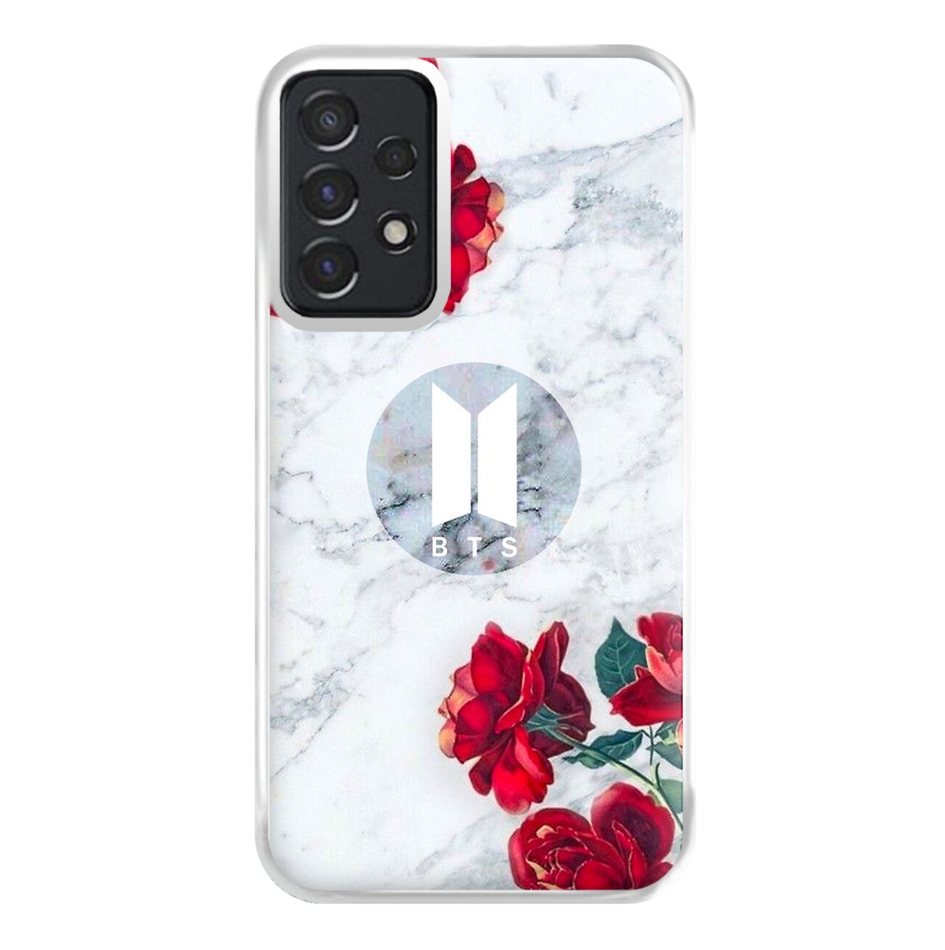 K-Pop Band Logo Marble Roses Phone Case