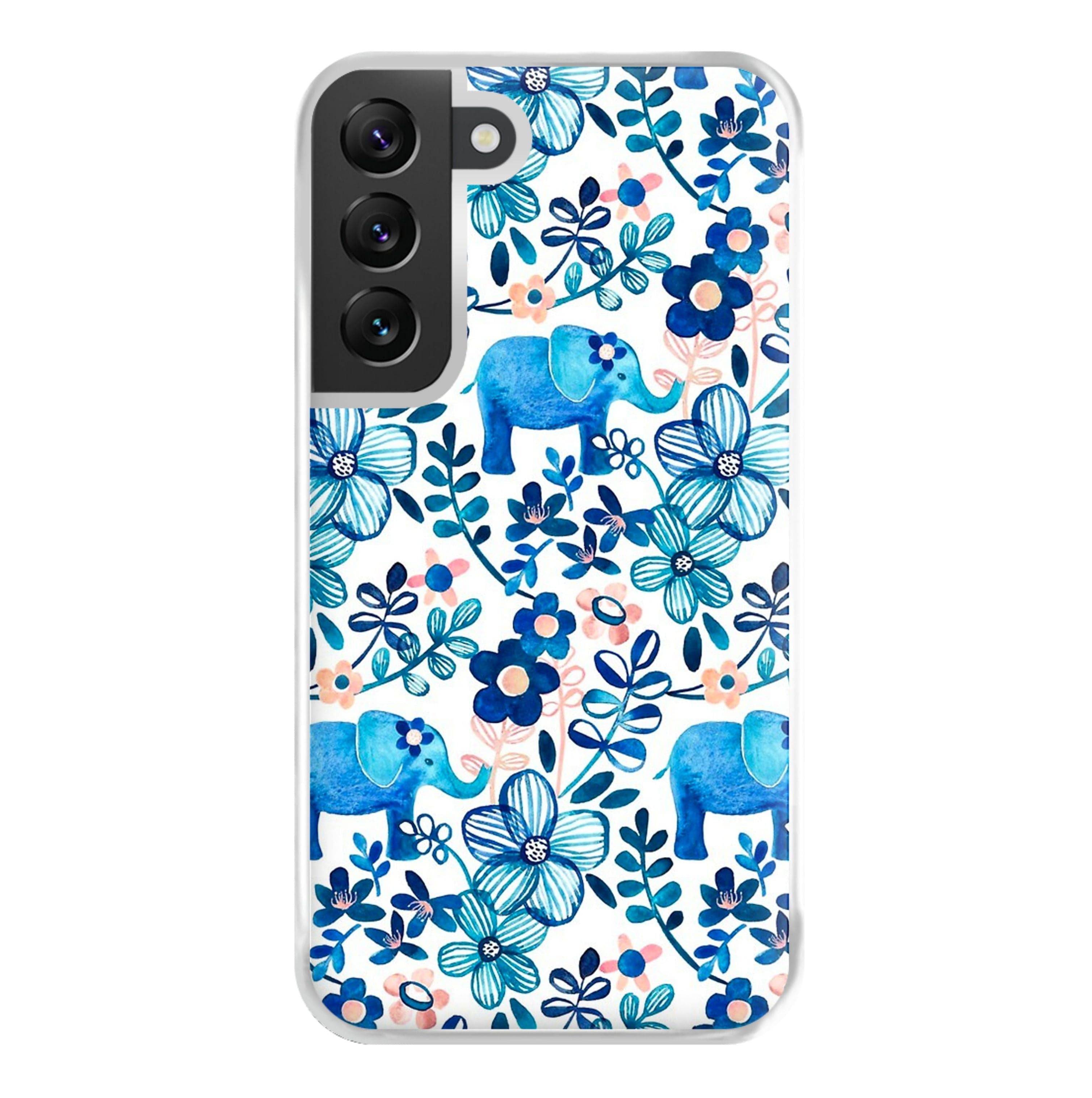 Elephant and Floral Pattern Phone Case