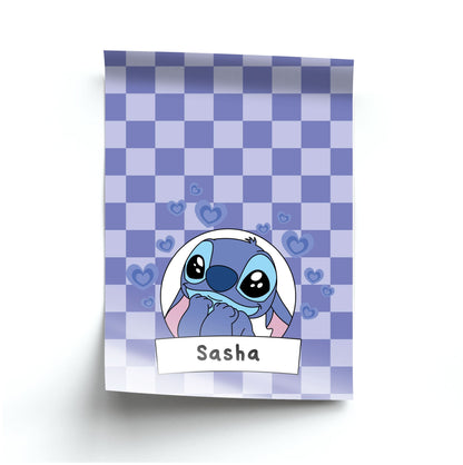 Personalised Cute Blue Alien Poster