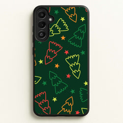 Colourful Christmas Tree Outlines Pattern Galaxy A36 Case