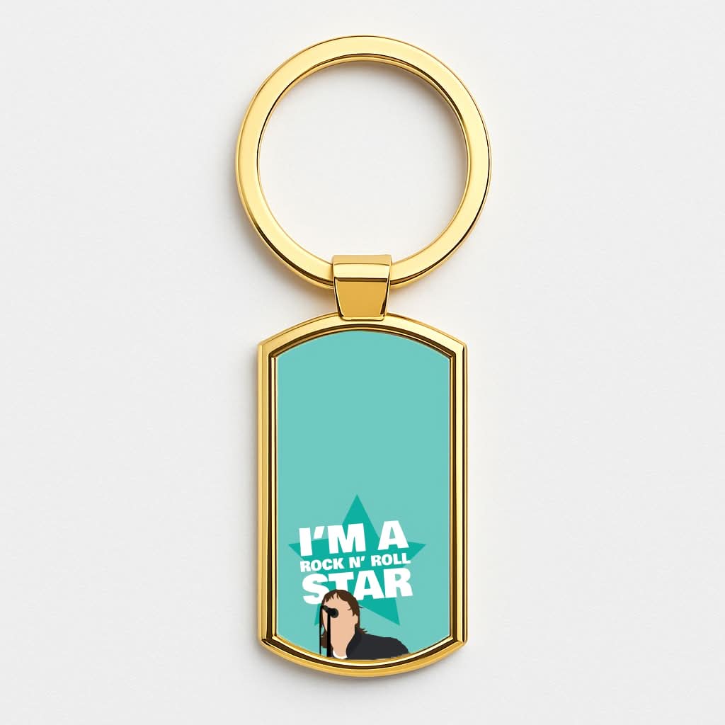 I'm A Rock And Roll Star Gold Keyring