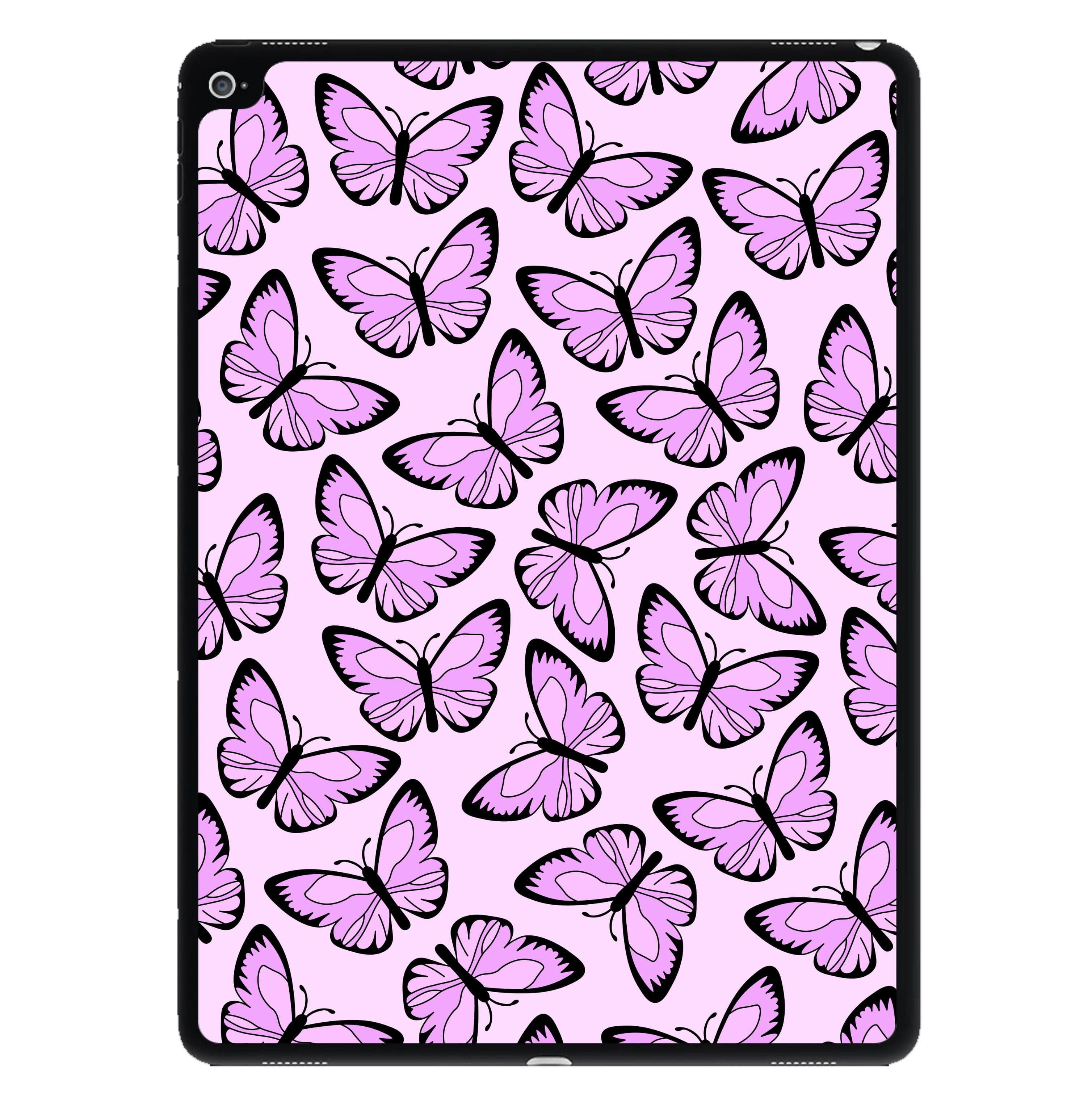 Pink And Black Butterfly - Butterfly Patterns iPad Case