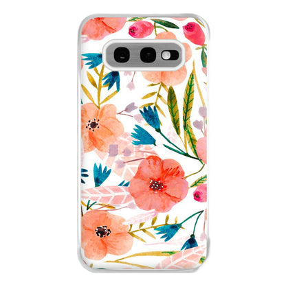 Peach Watercolour Floral Pattern Phone Case