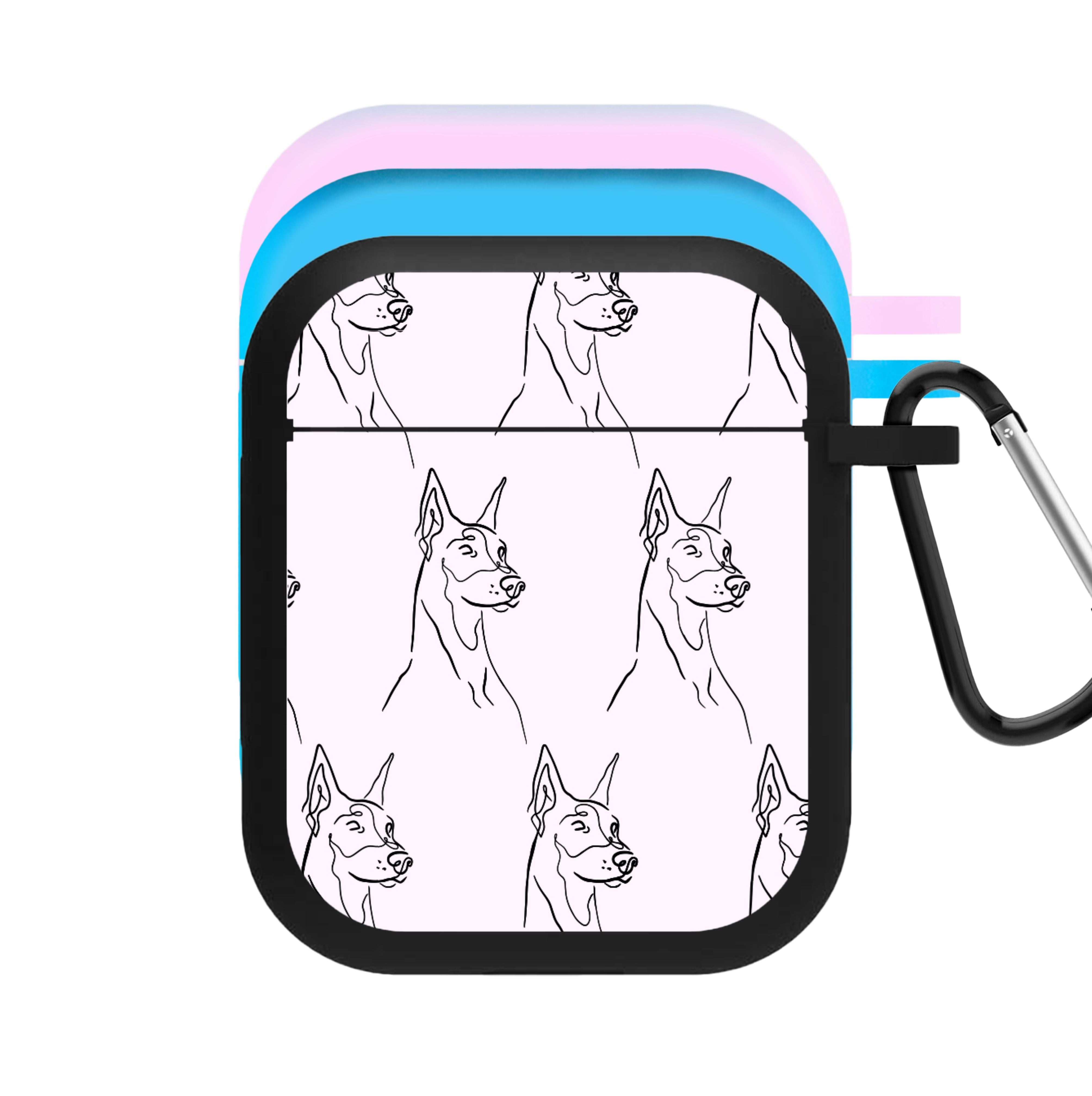 Dobermann Outline - Dog Pattern AirPods Case