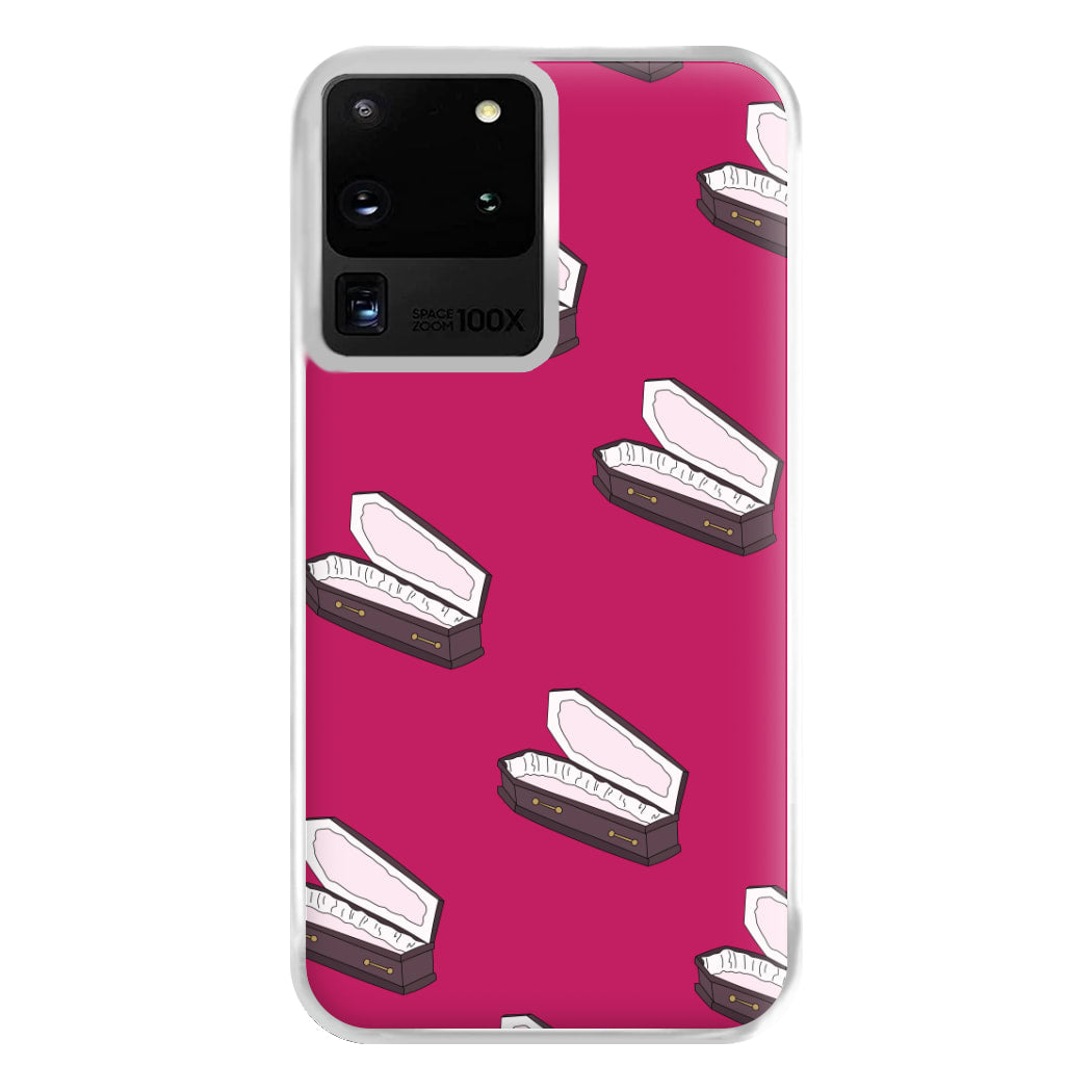 Bright Pink Coffin Pattern Galaxy S20 Ultra Case