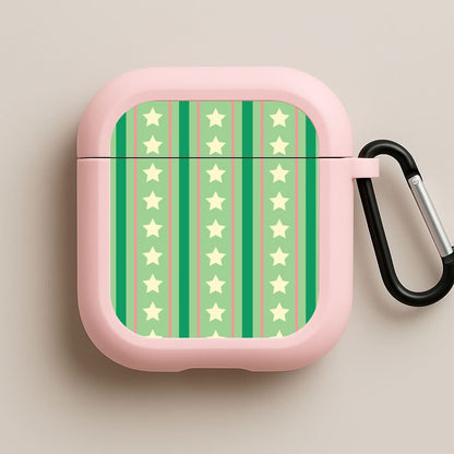 Stars And Stripes Christmas Pattern Pink AirPods Case