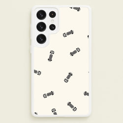Race Cars Pattern Off White Galaxy S23 Ultra Case