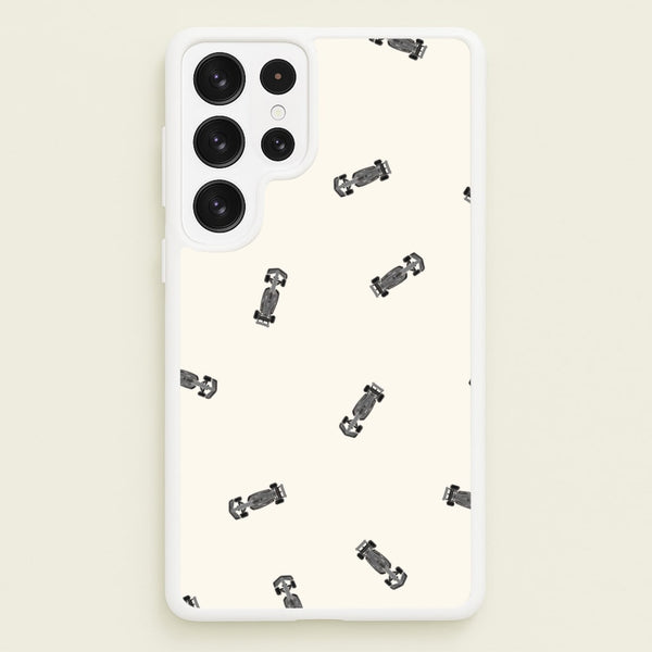 Race Cars Pattern Off White Galaxy S23 Ultra Case