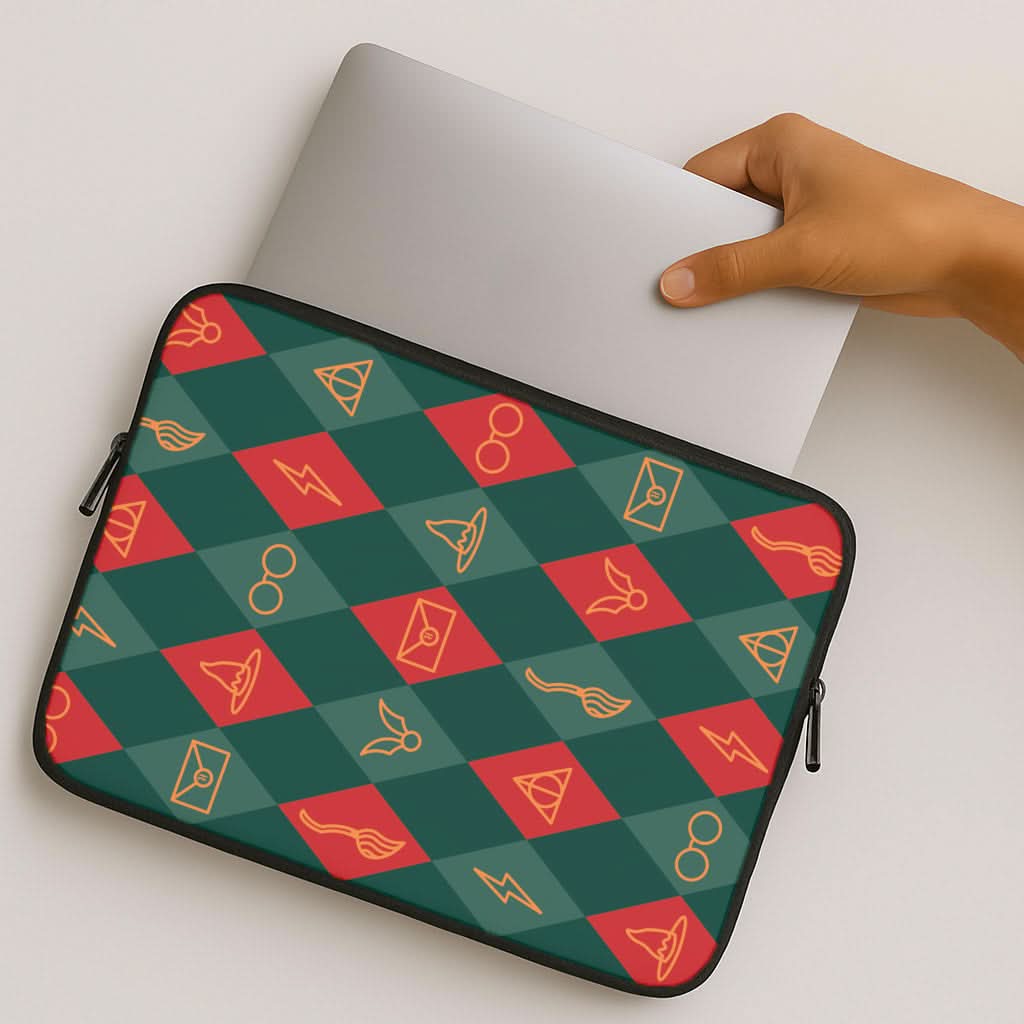 Christmas Wizard Icons Argyle Pattern MacBook Cover