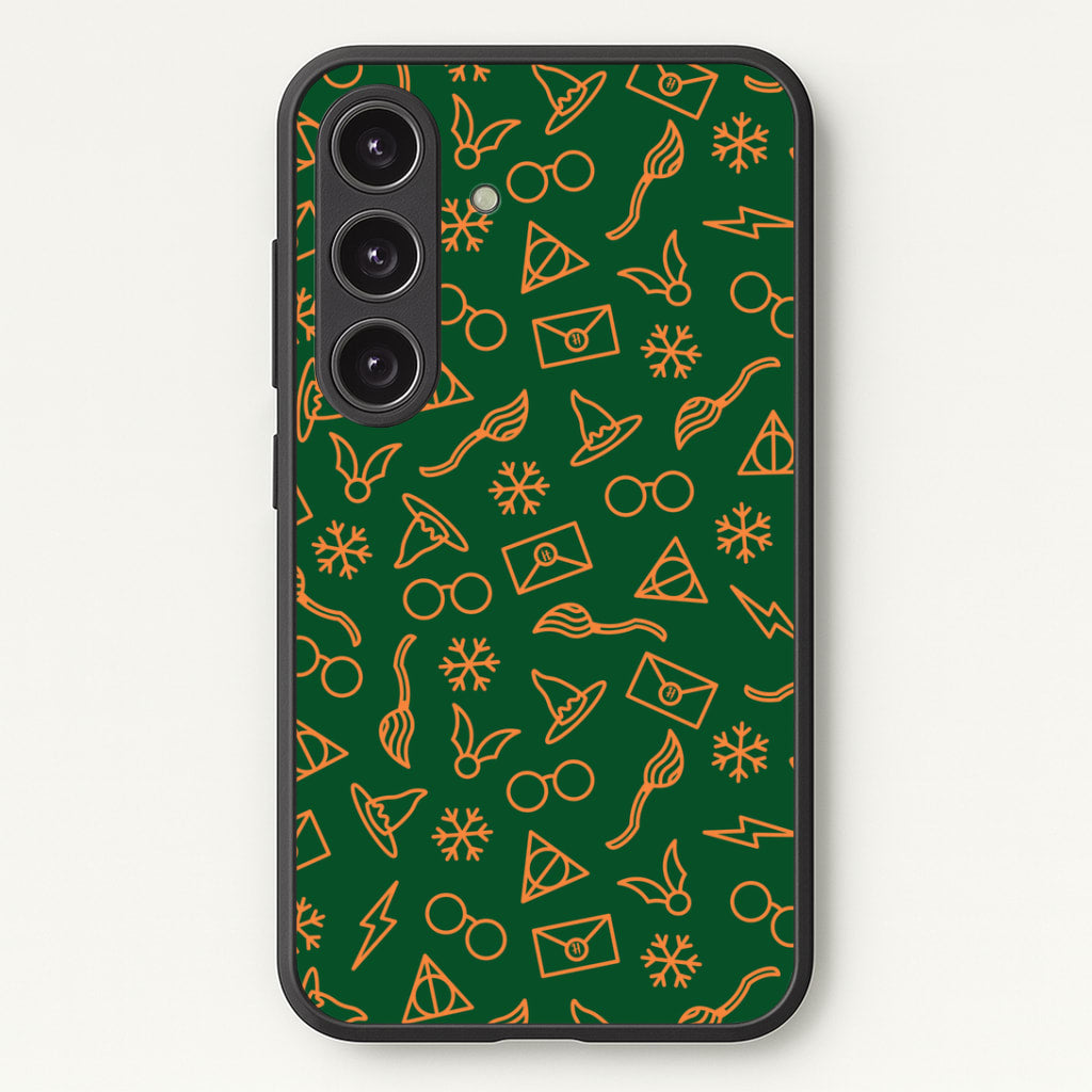 Christmas Wizard Icons Pattern Galaxy S24 Plus Case