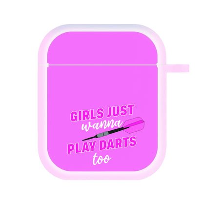 Girls Just Wanna Play Darts Too AirPods Case