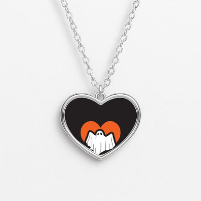 Ghost Heart  Heart Necklace