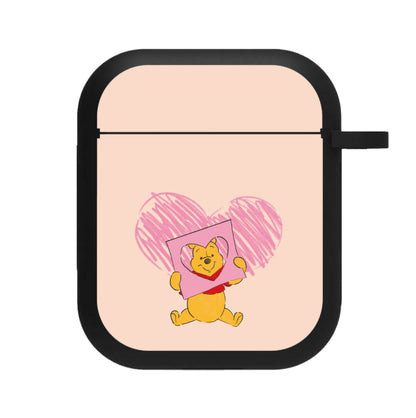 Pooh Heart Drawing Valentine's AirPods Case