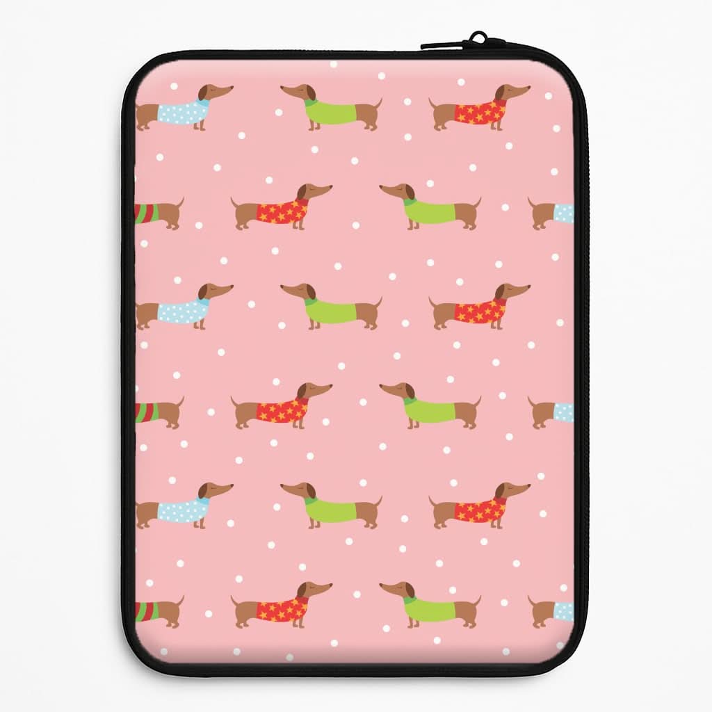 Christmas Jumpers Dachshund Pattern Laptop Sleeve