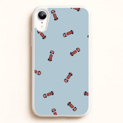 Race Cars Pattern Blue iPhone XR Case