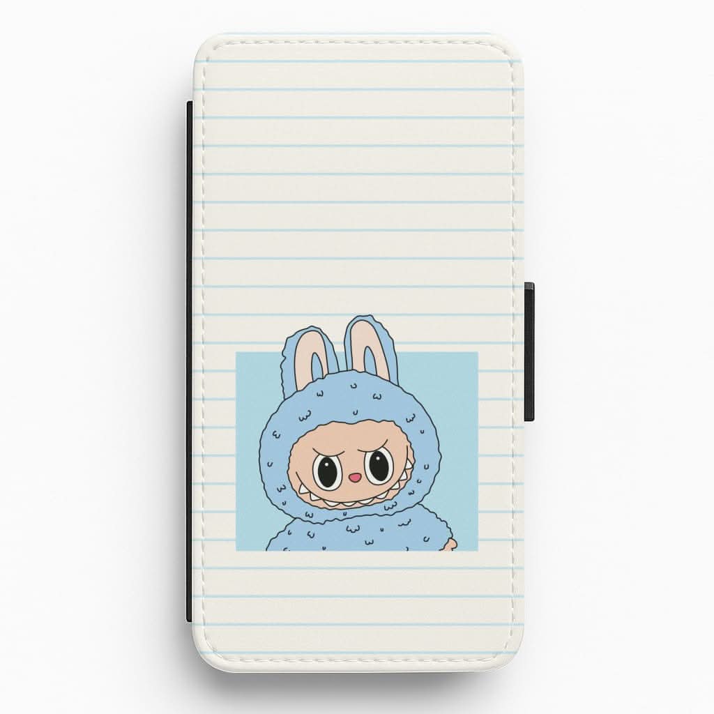 Cute Blue Notebook Monster Flip / Wallet Phone Case