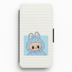 Cute Blue Notebook Monster Flip / Wallet Phone Case