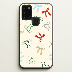 Coquette Christmas Bows Pattern Galaxy A21s Case