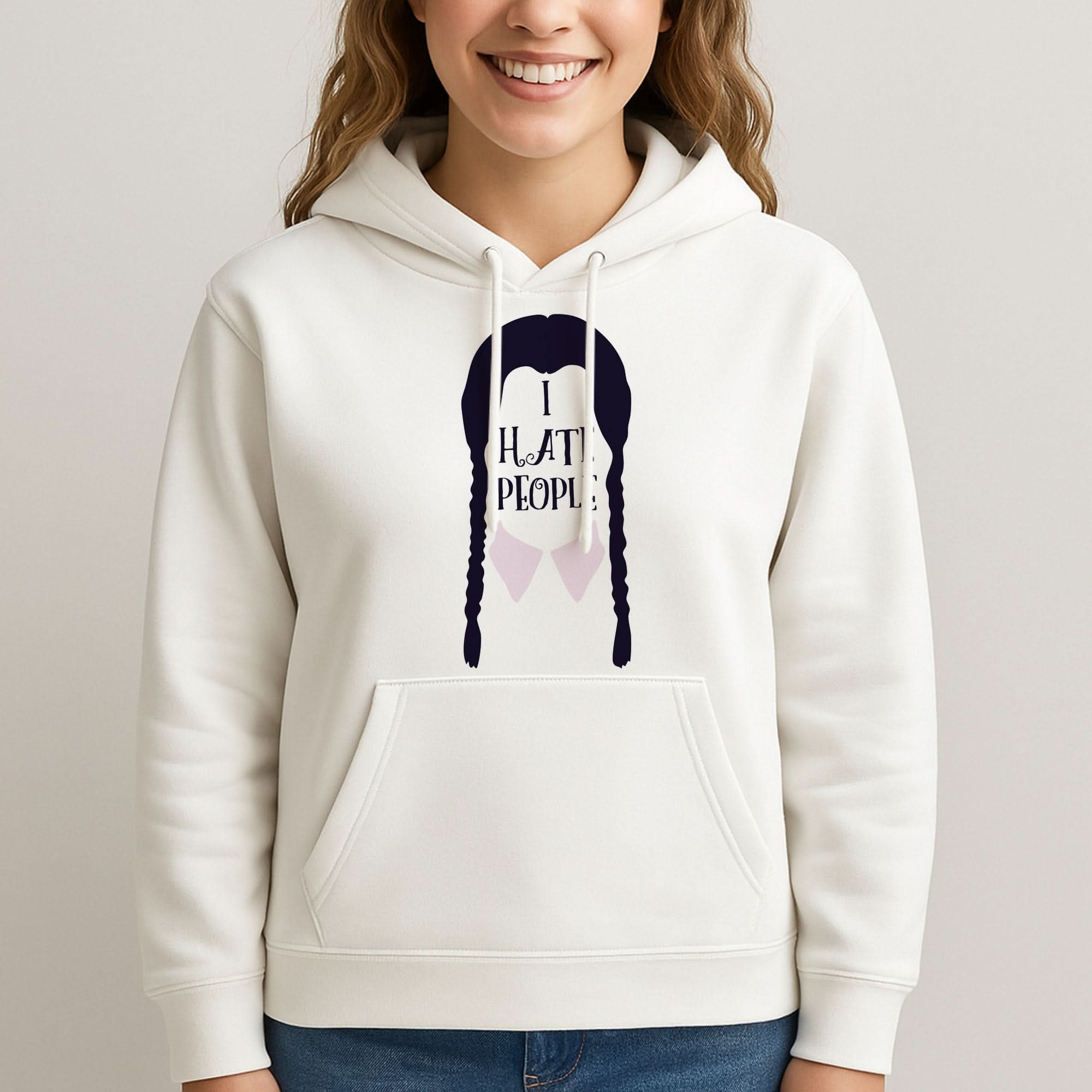 I Hate People Womans Hooded Sweatshirt