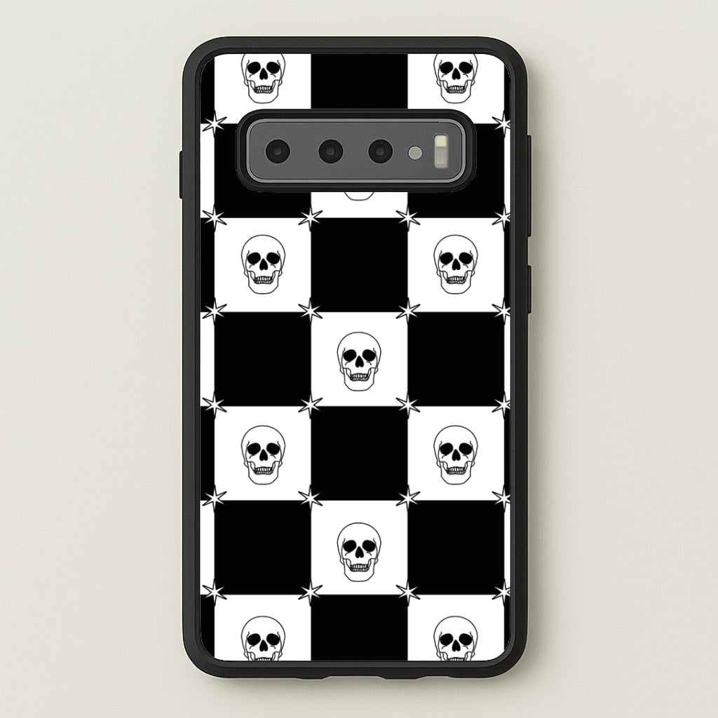 Checkered Skulls Pattern Galaxy S10 Plus Case