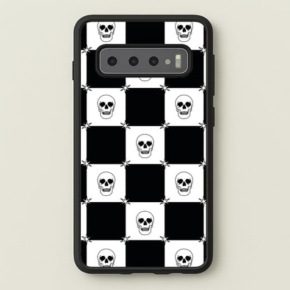 Checkered Skulls Pattern Galaxy S10 Plus Case
