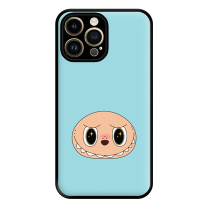 Cute Blue Monster Face iPhone 14 Pro Case