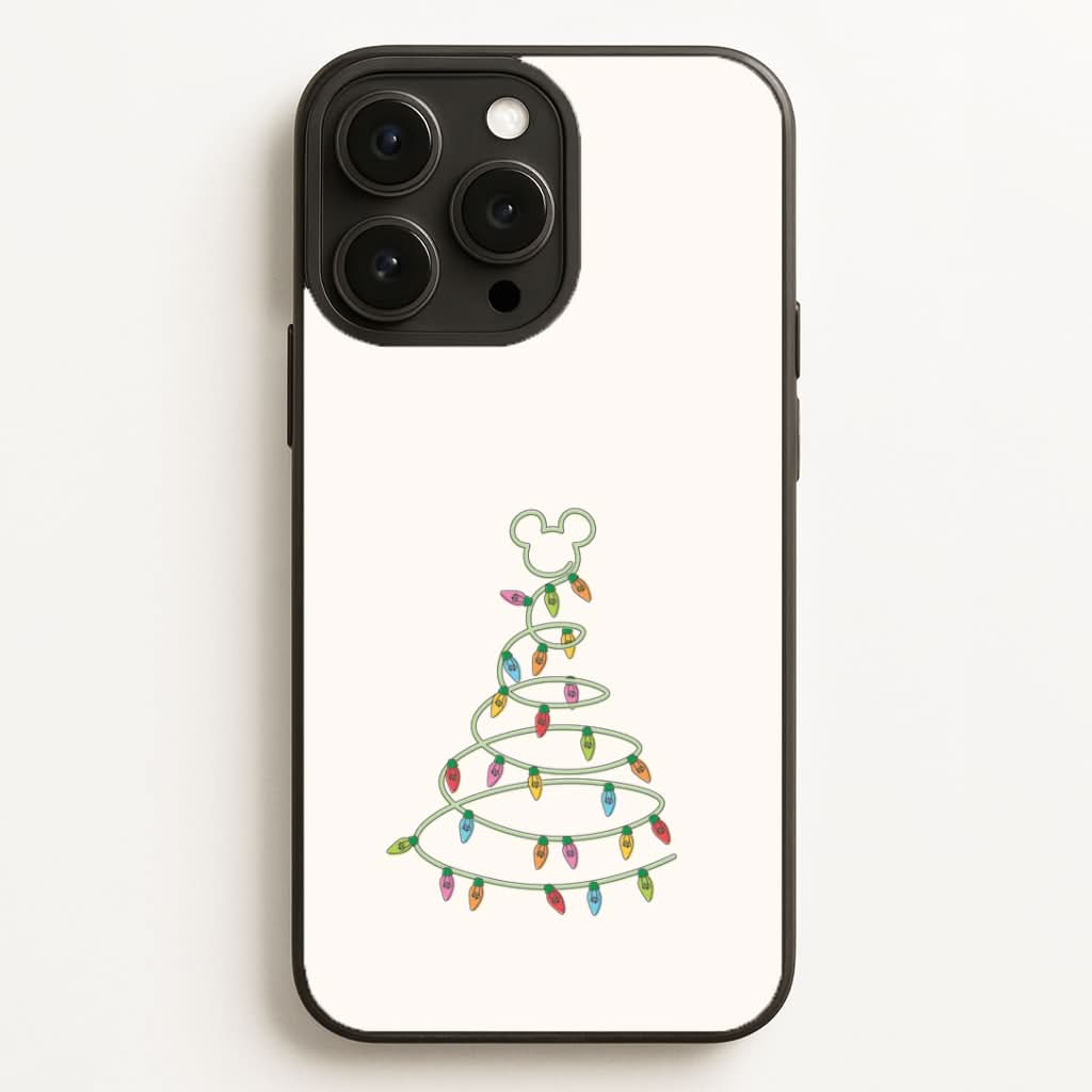 Cartoon Mouse Christmas Tree Lights Phone Case