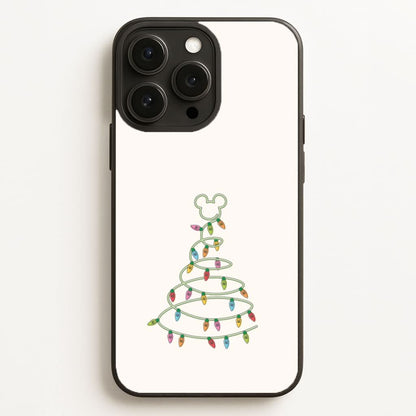 Cartoon Mouse Christmas Tree Lights Phone Case for Apple iPhone, Samsung Galaxy, Huawei and Google Pixel