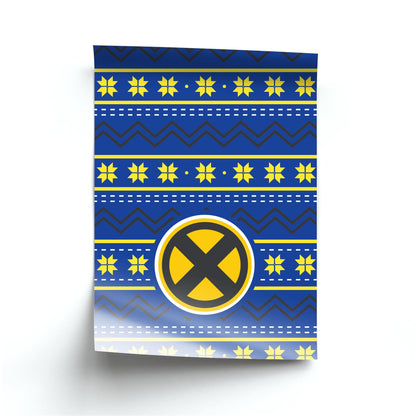 X Christmas Pattern Poster