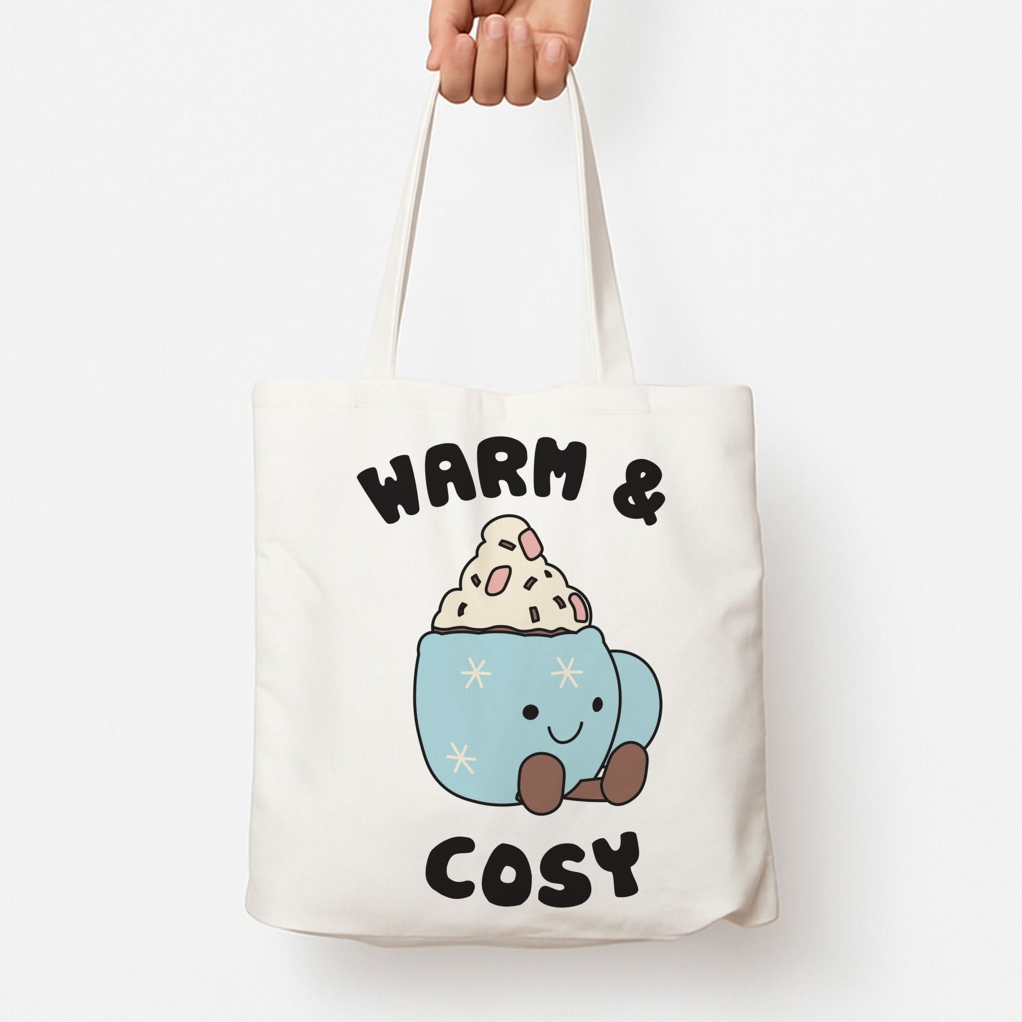 Hot Cocoa Plush Quote Tote Bag