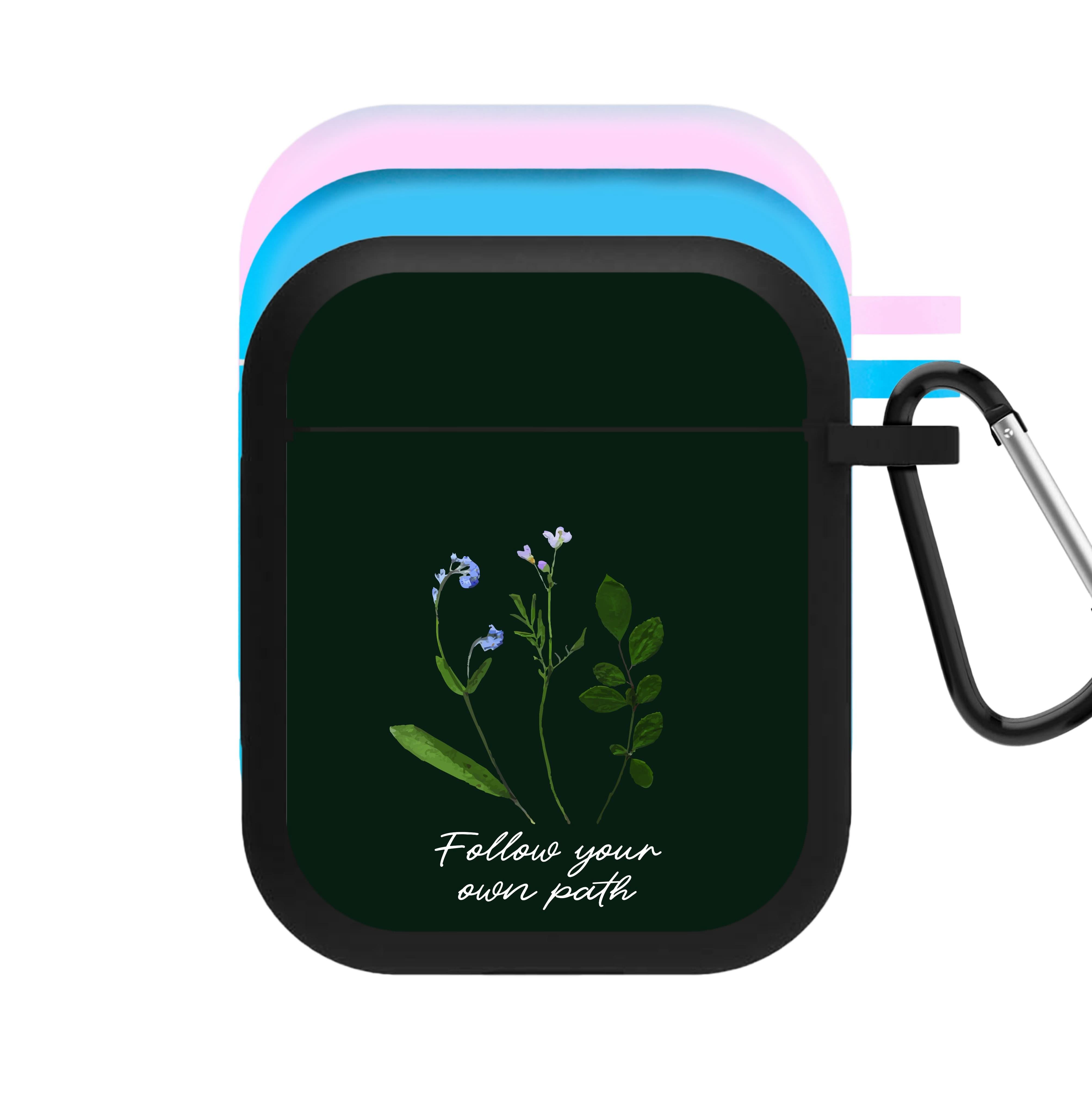 Follow Your Own Path Dark Green AirPods Case