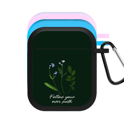 Follow Your Own Path Dark Green AirPods Case